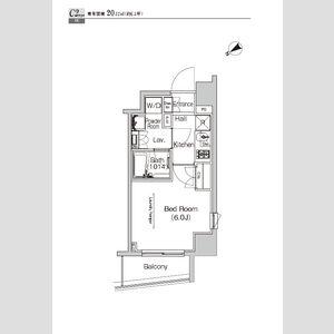 プラウドフラット門前仲町Ⅳ(1K/6階)の間取り写真