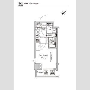 プラウドフラット門前仲町Ⅳ(1K/2階)の間取り写真