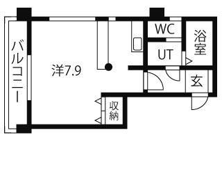 SKハイツ東寺尾(ワンルーム/3階)の間取り写真