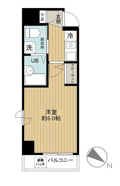 グリフィン横浜・ベイブリーズ(1K/5階)の間取り写真