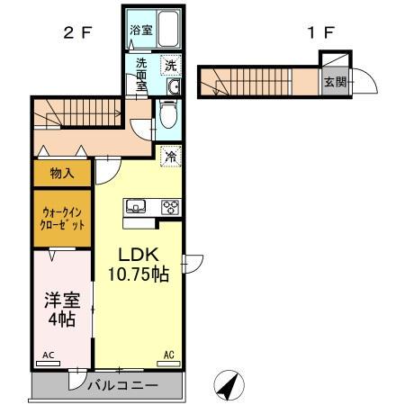 MATSUI HOUSE(1LDK/2階)の間取り写真