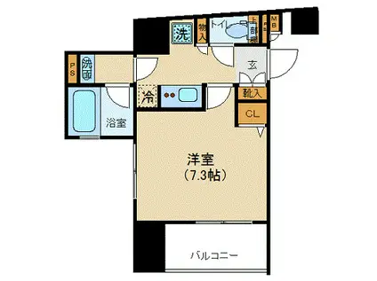 プラチナコート上野(1K/13階)の間取り写真