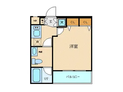 プレール・ドゥーク月島(1K/1階)の間取り写真