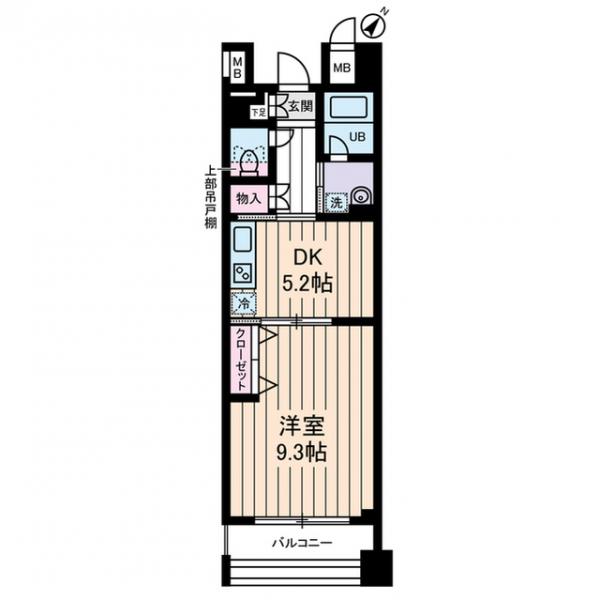グランデュール千鳥(1DK/7階)の間取り写真