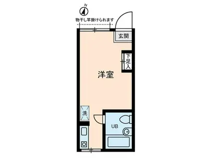 ソレイユ経堂(ワンルーム/1階)の間取り写真