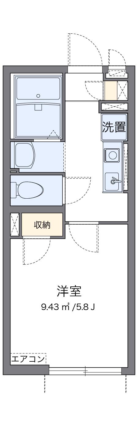 ヴィアロ高島平レジデンスA(1K/1階)の間取り写真