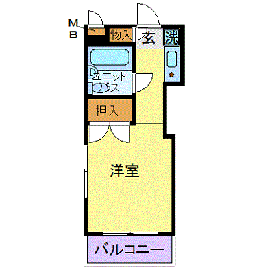 サンパレス花小金井(ワンルーム/3階)の間取り写真