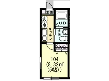 サニーコート富岡(1K/1階)の間取り写真