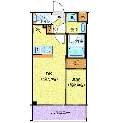 シーフォルム東新宿Ⅱ(1DK/1階)の間取り写真