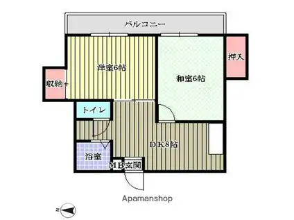 エクセレント上野(2DK/3階)の間取り写真