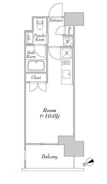 カナルフロント芝浦(ワンルーム/2階)の間取り写真