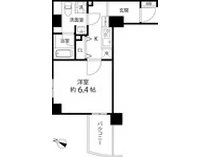 マーレ横浜白金(1K/6階)の間取り写真