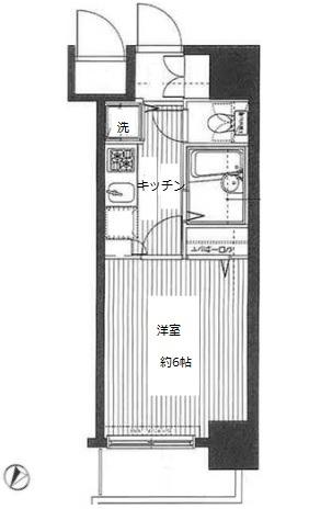 トーシンフェニックス田町(1K/8階)の間取り写真