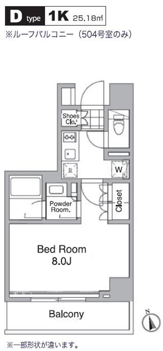 レジディア目黒Ⅳ(1K/1階)の間取り写真