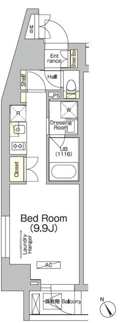 JPNOIE門前仲町(ワンルーム/3階)の間取り写真