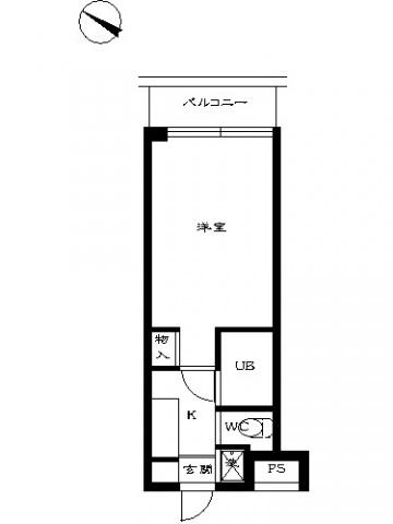 スカイコート学芸大学壱番館(1K/2階)の間取り写真