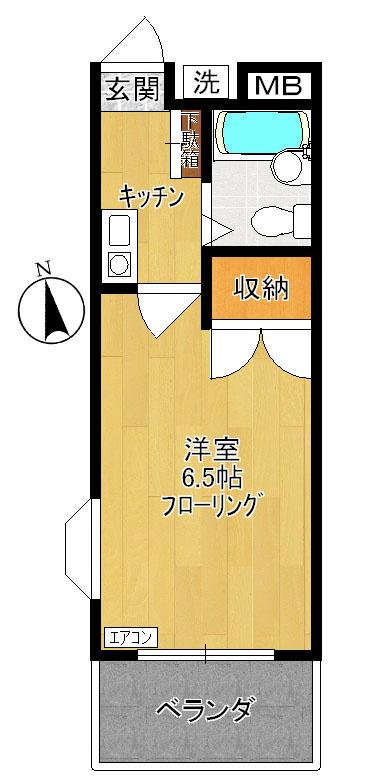 ハイツAMEYA(1K/2階)の間取り写真