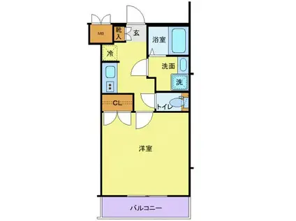 ラグジュアリーアパートメント砧(1K/1階)の間取り写真
