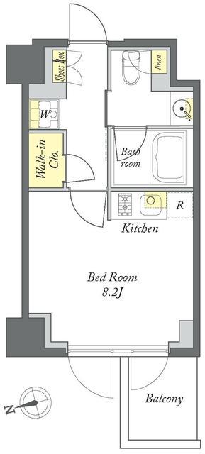 プライムメゾン清澄白河(ワンルーム/4階)の間取り写真