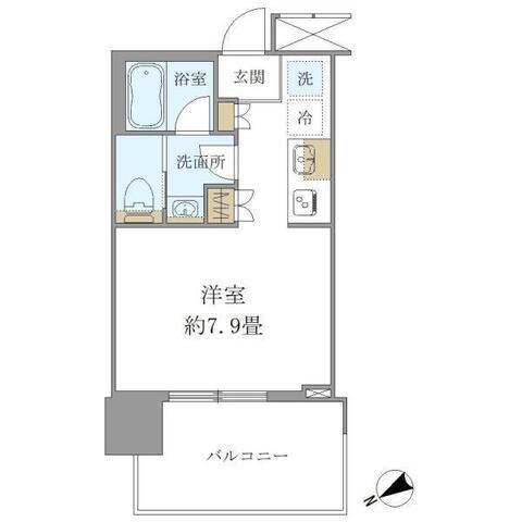 BRILLIA TOWER 浜離宮(ワンルーム/6階)の間取り写真