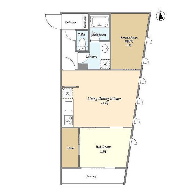 プライムアーバン目黒東山(1SLDK/3階)の間取り写真
