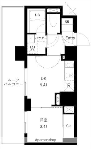アーバンパーク蒲田南Ⅱ(1DK/6階)の間取り写真