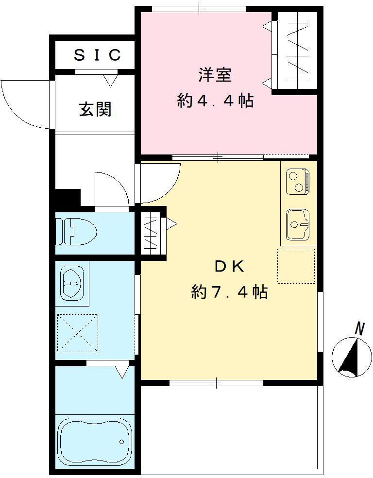 オリヴィエ世田谷桜丘(1DK/2階)の間取り写真