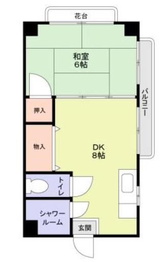 豊田ハイツ(1DK/4階)の間取り写真