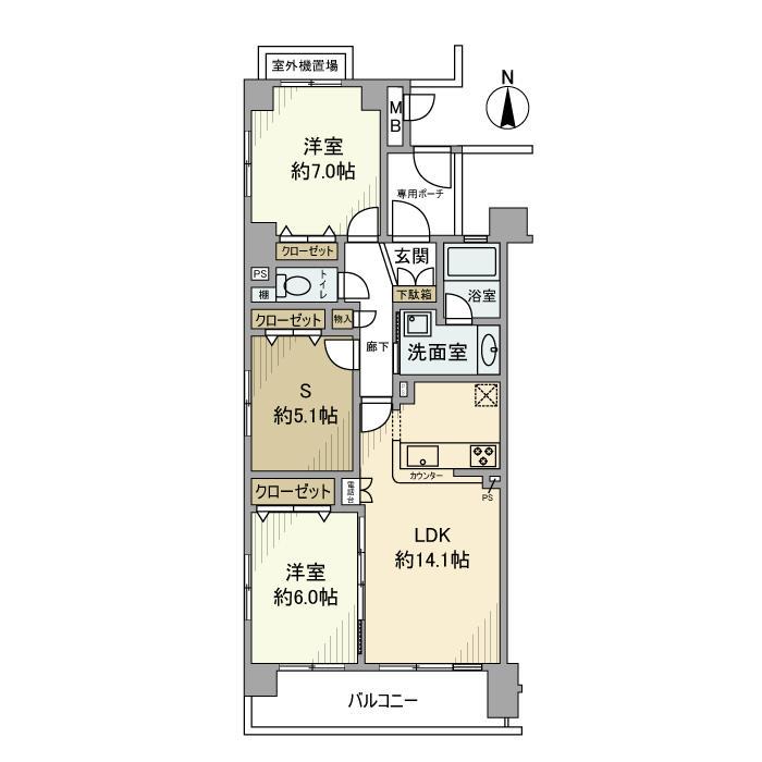 クレッセント中馬込Ⅱ(2SLDK/2階)の間取り写真