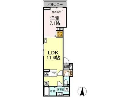 西亀有2丁目PJ(1LDK/2階)の間取り写真