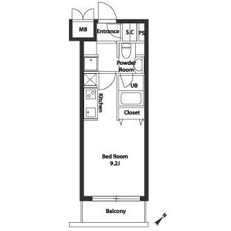 カスタリア用賀(ワンルーム/4階)の間取り写真