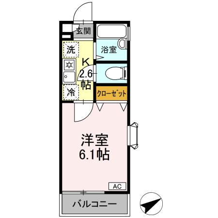 アストラル(1K/1階)の間取り写真