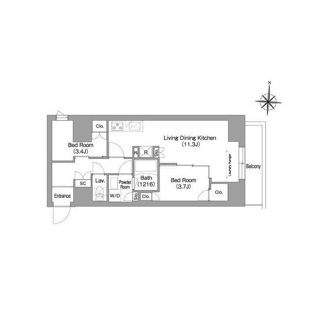 コンフォリア・リヴ南品川(2LDK/6階)の間取り写真