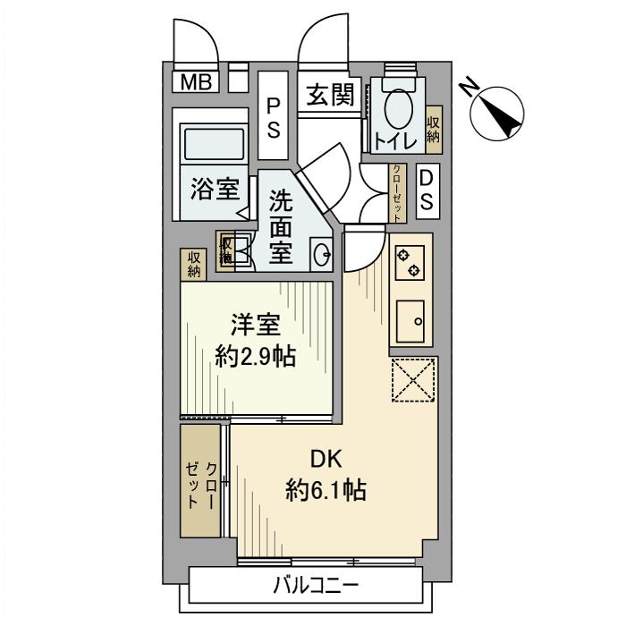 シャンボール都立大 4階階 間取り