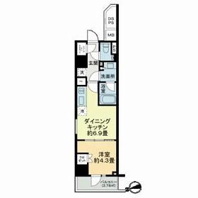 BRUN PILIER日本橋(1DK/8階)の間取り写真