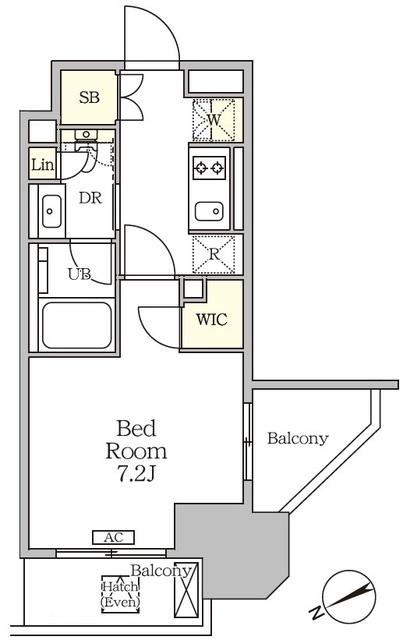 ザ・パークハビオ大森山王(1K/12階)の間取り写真