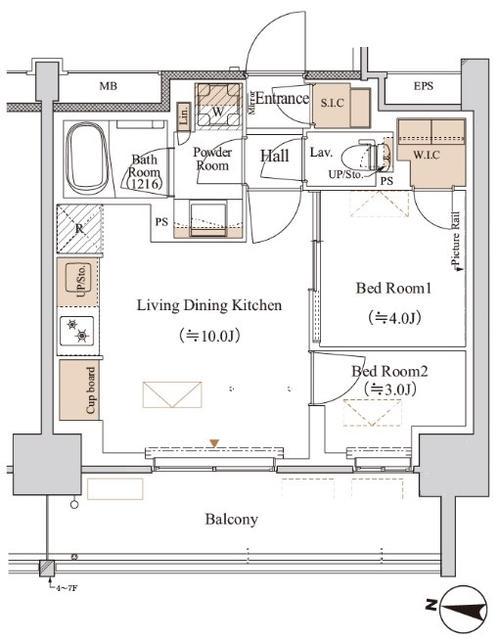 ブランシエスタ木場(2LDK/5階)の間取り写真