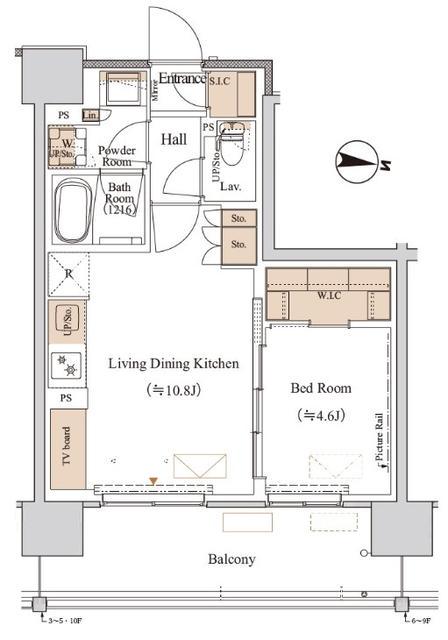 ブランシエスタ木場(1LDK/7階)の間取り写真