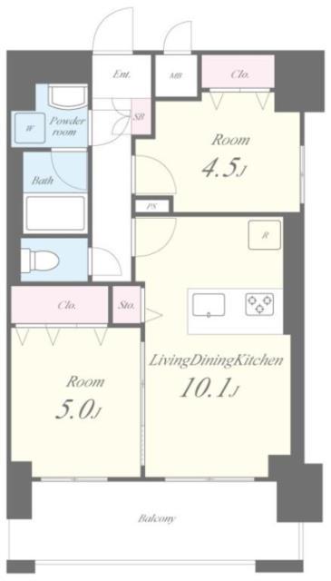 PORTOFINO(2LDK/6階)の間取り写真