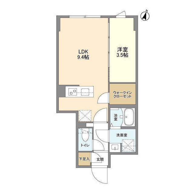 ウェルスクエア駒場東大前(1LDK/2階)の間取り写真