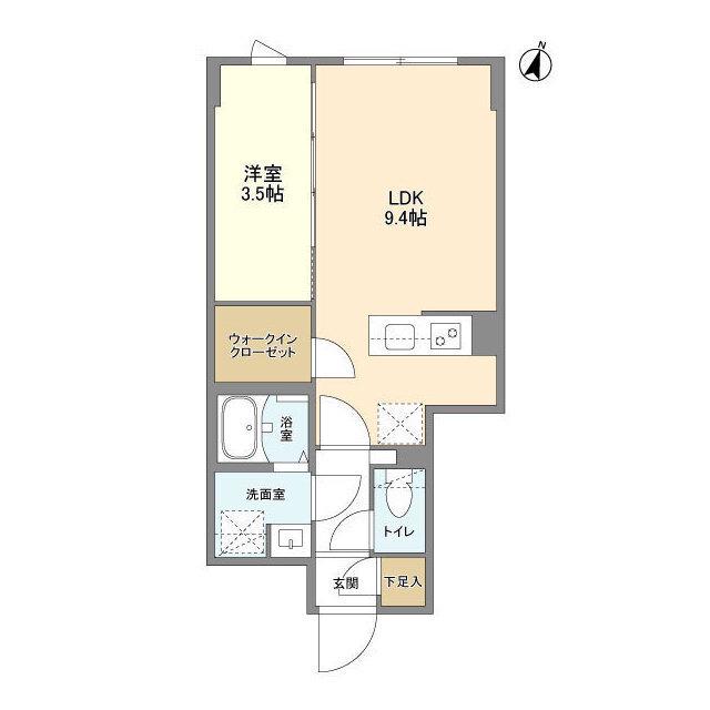 ウェルスクエア駒場東大前(1LDK/1階)の間取り写真