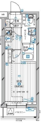 レガリス蒲田(1K/4階)の間取り写真