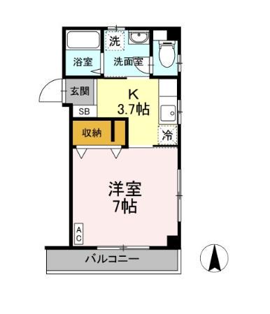 フェアリーガーデン亀戸(1K/2階)の間取り写真