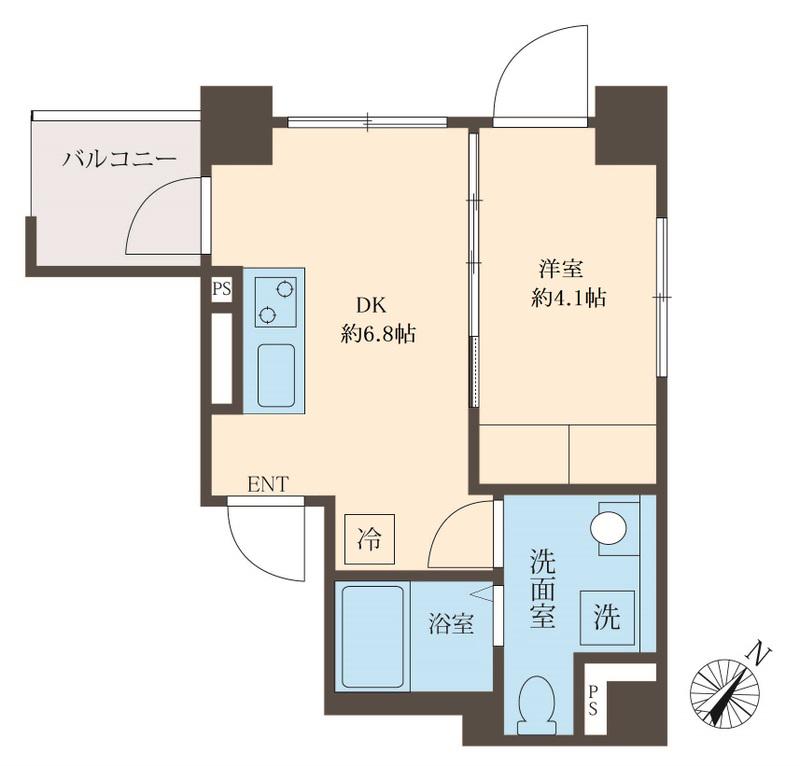 スフィア日本橋富沢町(1DK/3階)の間取り写真