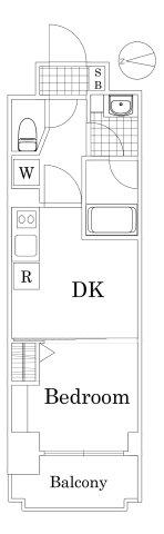 ザ・レジデンス・オブ・トーキョー OM06(1DK/3階)の間取り写真