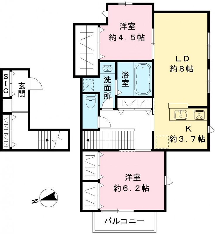 VIEUNO NOZAWA(2LDK/3階)の間取り写真