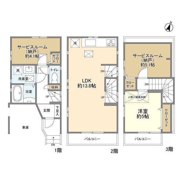 東急池上線 池上駅 徒歩8分 3階建 築15年(1SLDK)の間取り写真