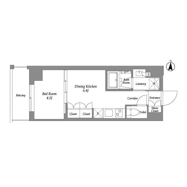 ウエリスアーバン住吉ウエスト(1DK/3階)の間取り写真