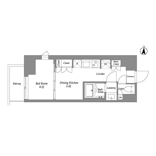 ウエリスアーバン住吉ウエスト(1DK/3階)の間取り写真