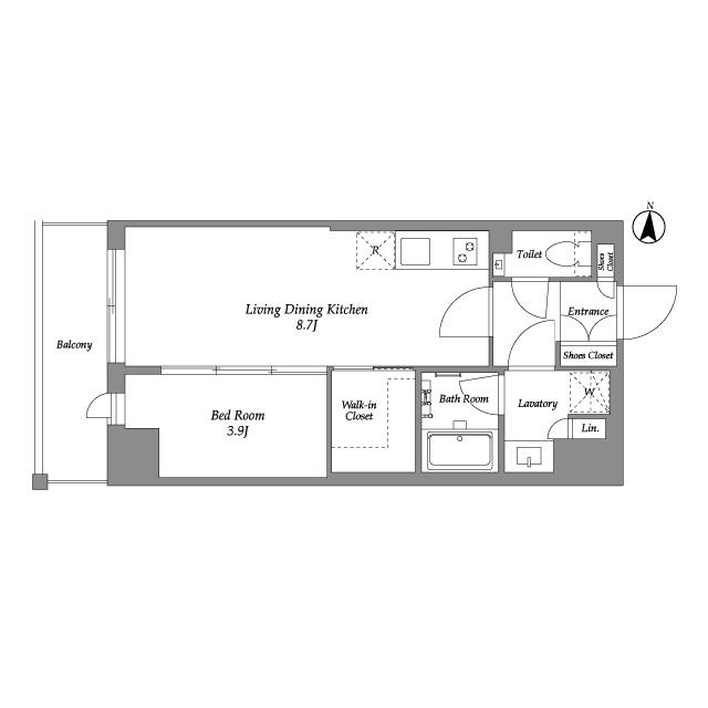 ウエリスアーバン住吉ウエスト(1LDK/3階)の間取り写真